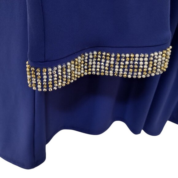 (NWT) Antthony: Embellished Pullover Poncho Top, Size 2X, Cobalt Blue - Picture 5 of 9